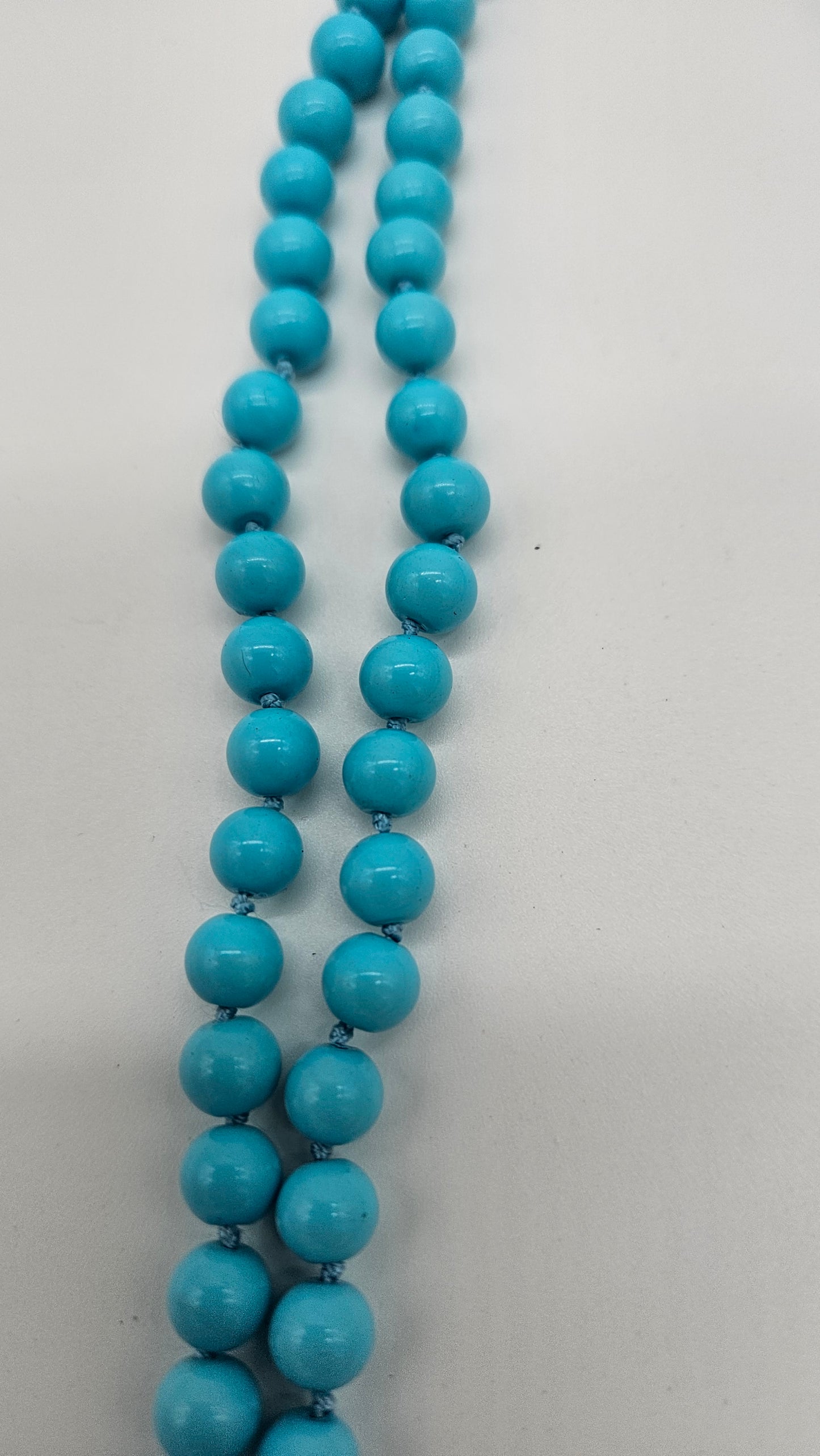 Halskette Perlen blau mit Anhänger