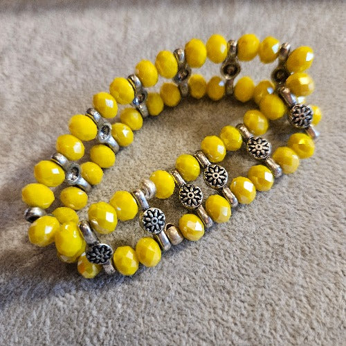 Armband Glasperlen gelb
