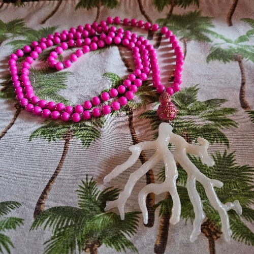 Halskette Perlen pink mit Anhänger