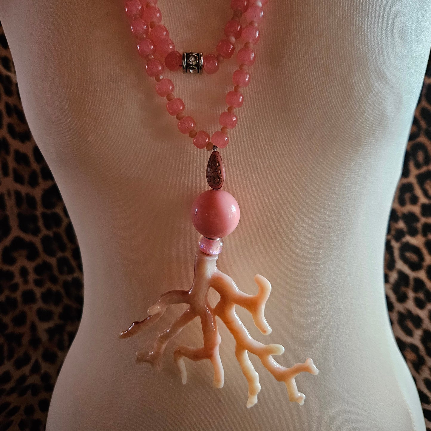 Halskette Perlen Rosa mit Anhänger