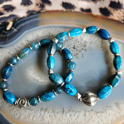 Armbänder türkis 2er-Set Perlen