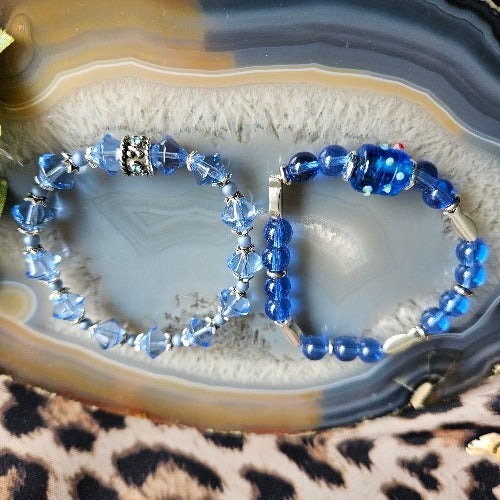 Armband blau Glasperlen