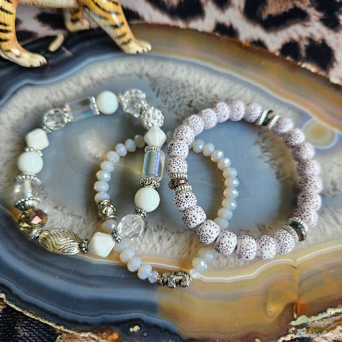 Armband Kristall weiß 3er-Set