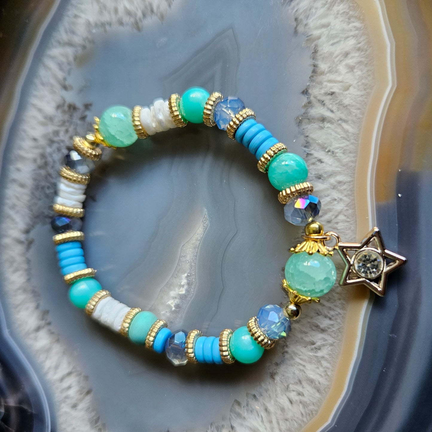 Armbänder türkis Perlen 3er-Set