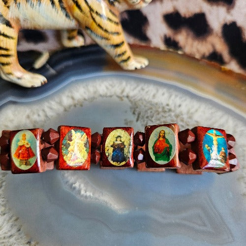 Armbänder Holz braun, 4er-Set