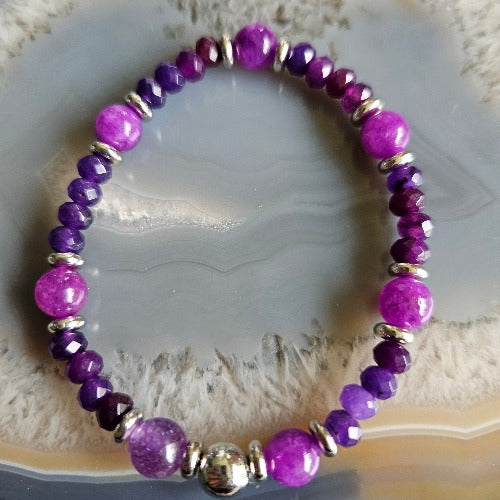 Armbänder Lila mit Perlen