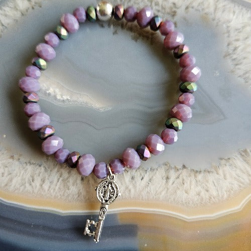 Armbänder Glasperlen Lila