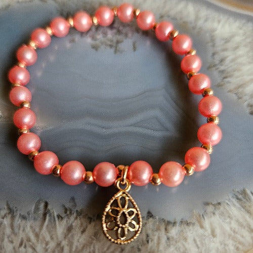 Armband 3er-Set, rosa antike Tibet Perlen
