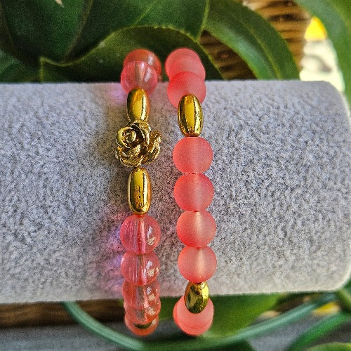 Armbänder Rose Glas mit Rose