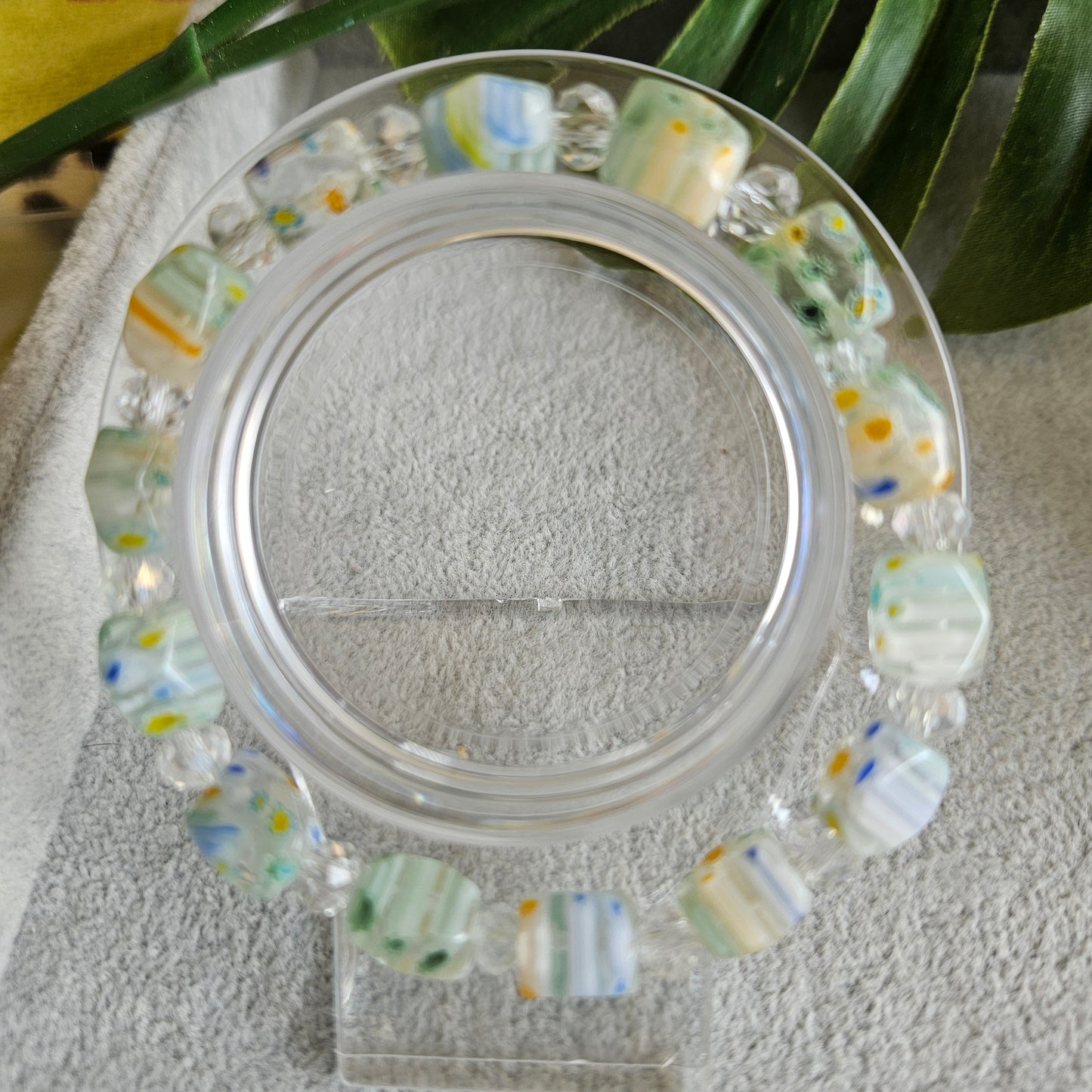 Armbänder weiß Glas Perlen