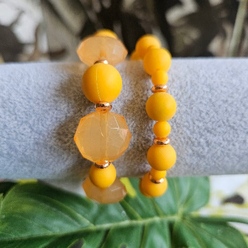 Armbänder Orange Perlen groß