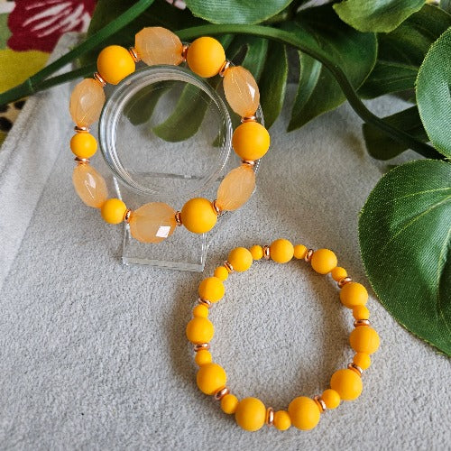 Armbänder Orange Perlen groß
