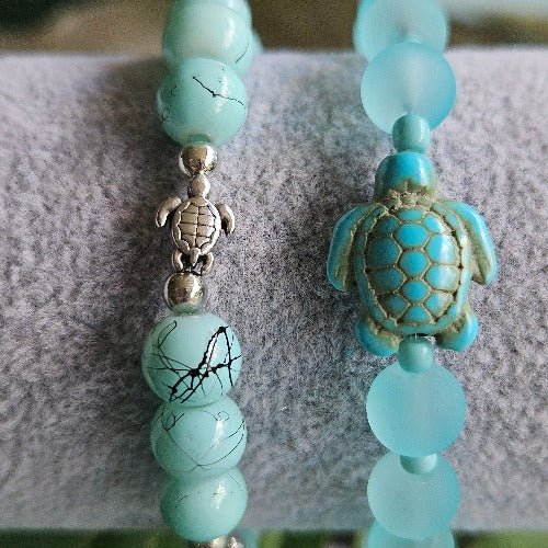 Armbänder Glasperlen hellblau