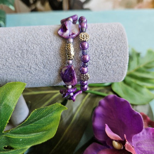 Armbänder Perlen Lila