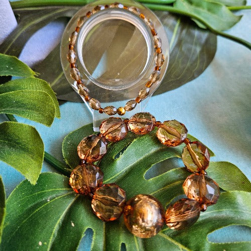 Armbänder Kristall Glas bronze
