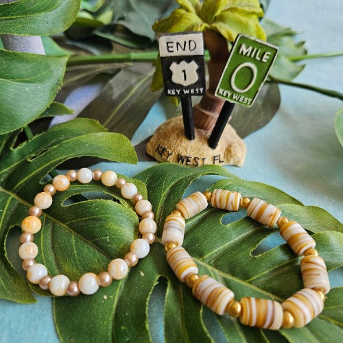 Armbänder beige Naturperlen