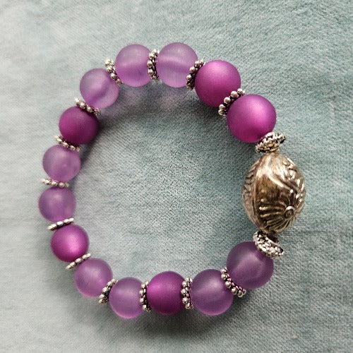 Armbänder 2er-Set Lila Perlen