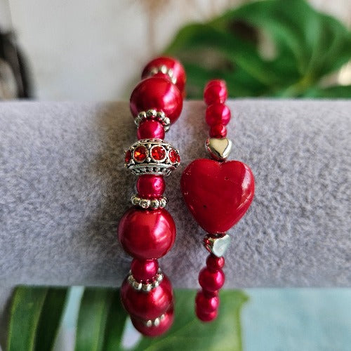 Armbänder Perlen Rot