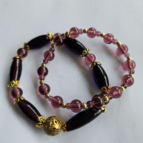 Armbänder Glasperlen Lila
