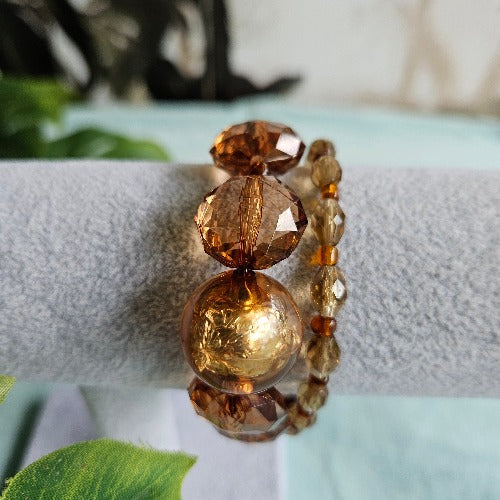 Armbänder Kristall Glas bronze