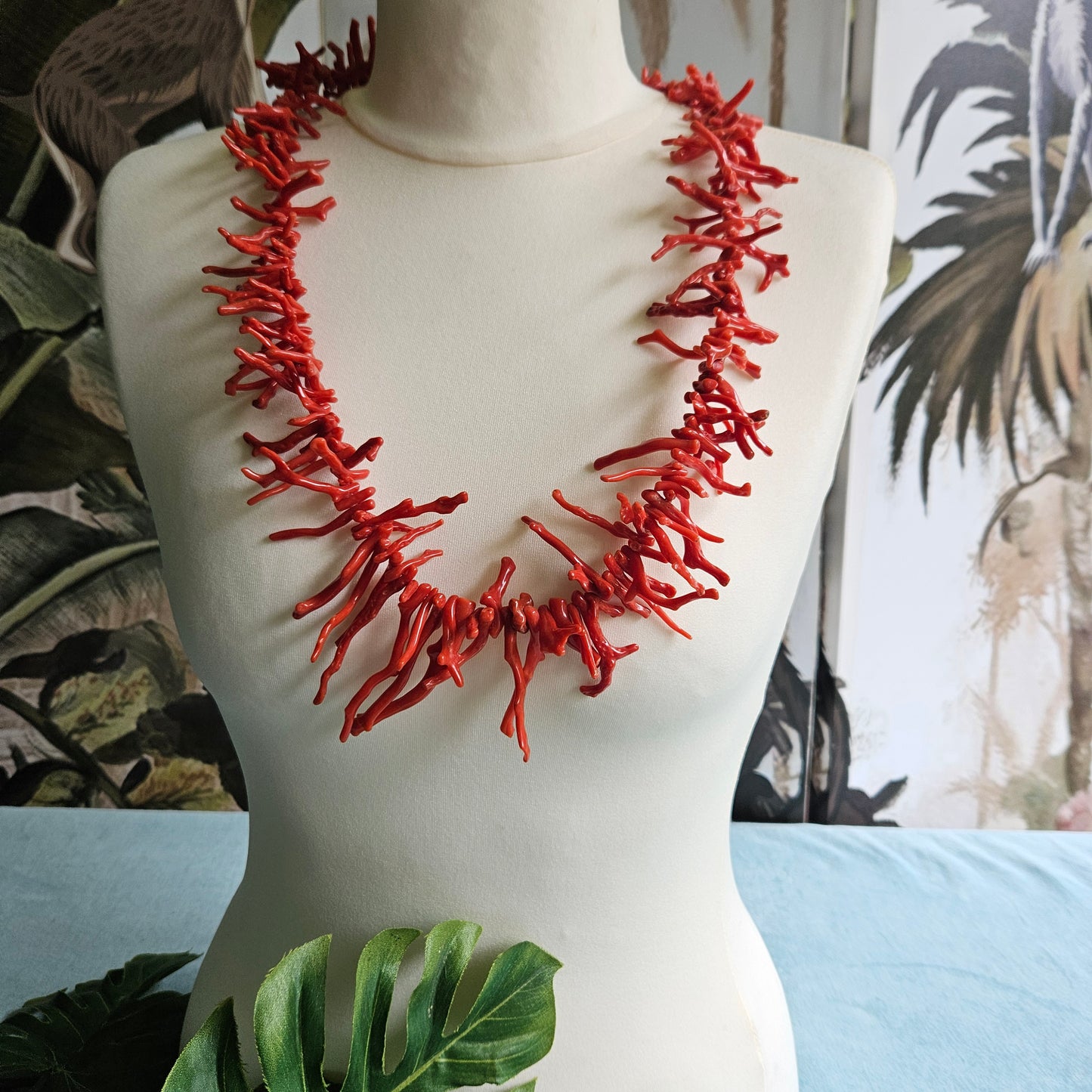 Halskette mit Naturperlen rot