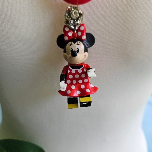 Halskette rot mit Anhänger Mickey