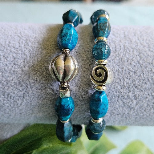 Armbänder türkis 2er-Set Perlen
