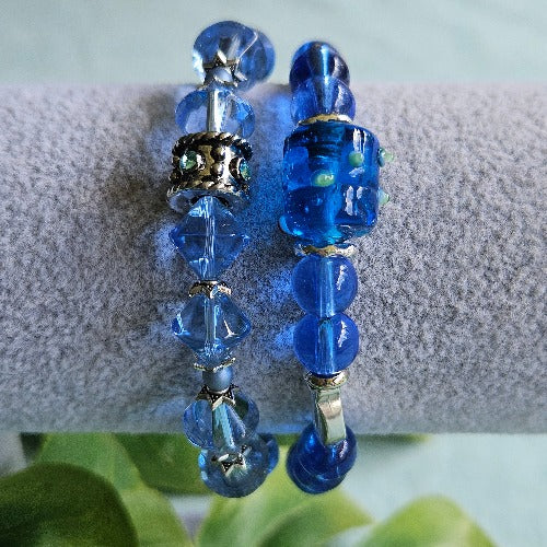 Armband blau Glasperlen