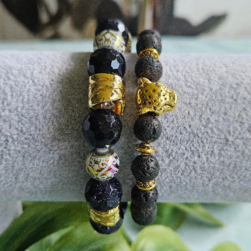 Armband Lava schwarz 2er-Set