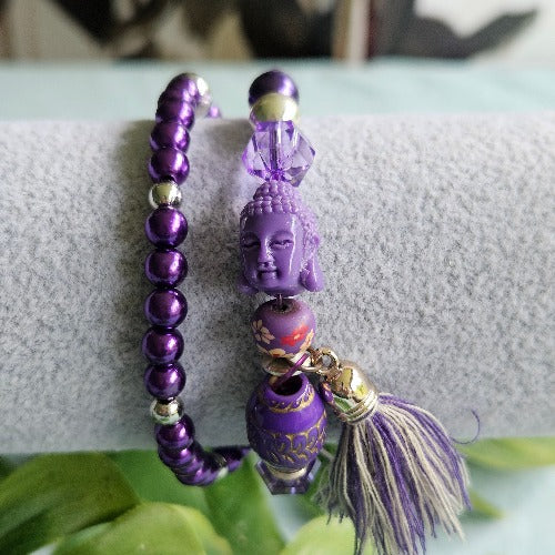 Armbänder lila mit Quaste