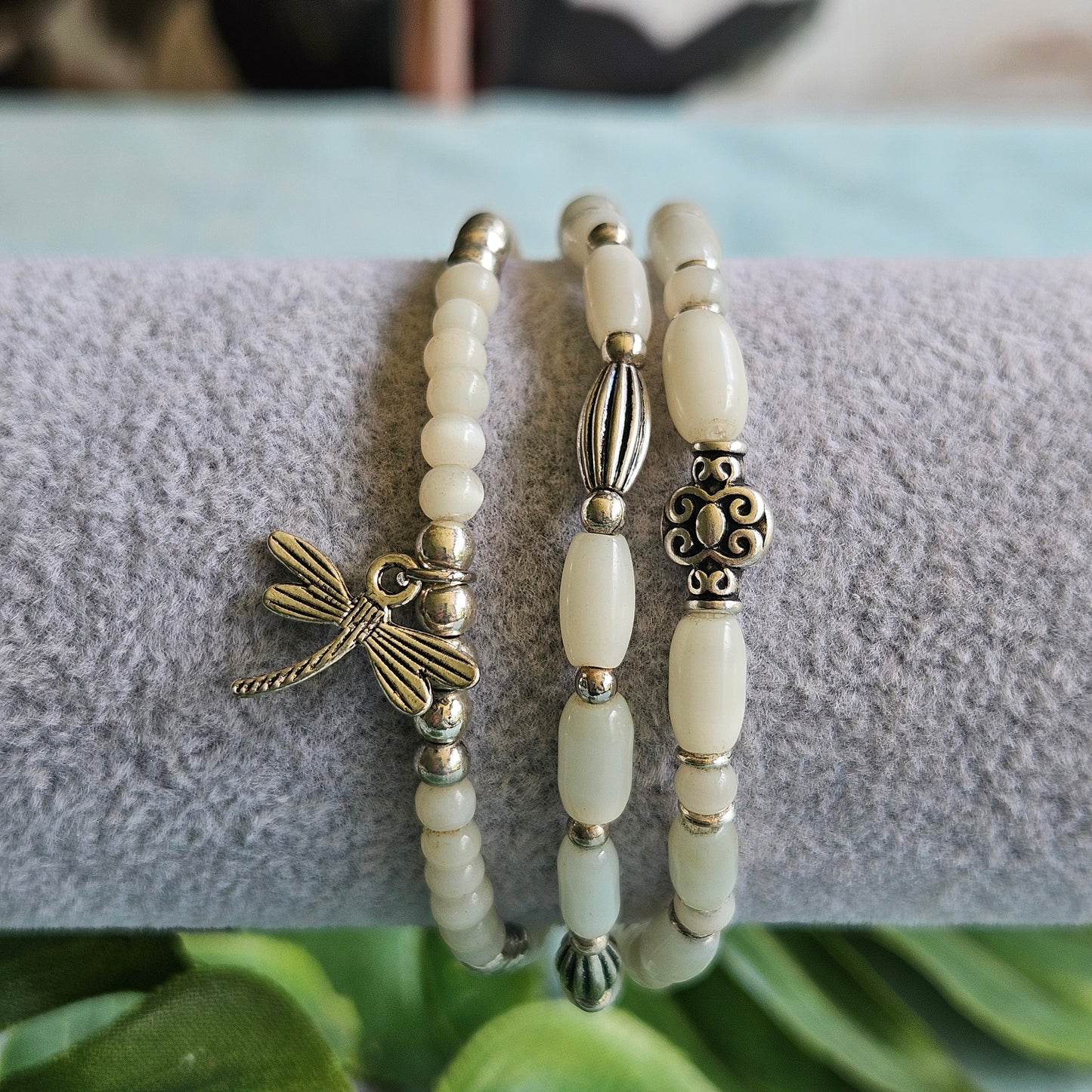 Armbänder weiß 3 er-Set, Schmetterling