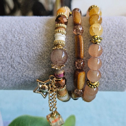 Armband braun mit Sternanhänger