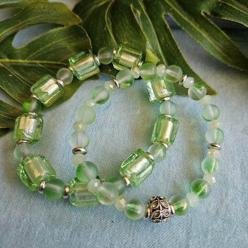 Armbänder Glasperlen 2er-Set grün