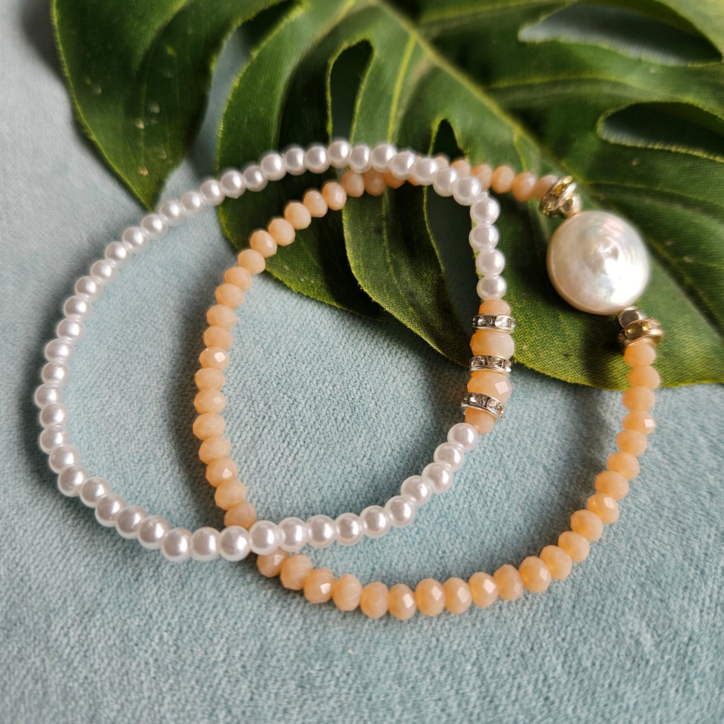 Armbänder 2er-Set Perlen