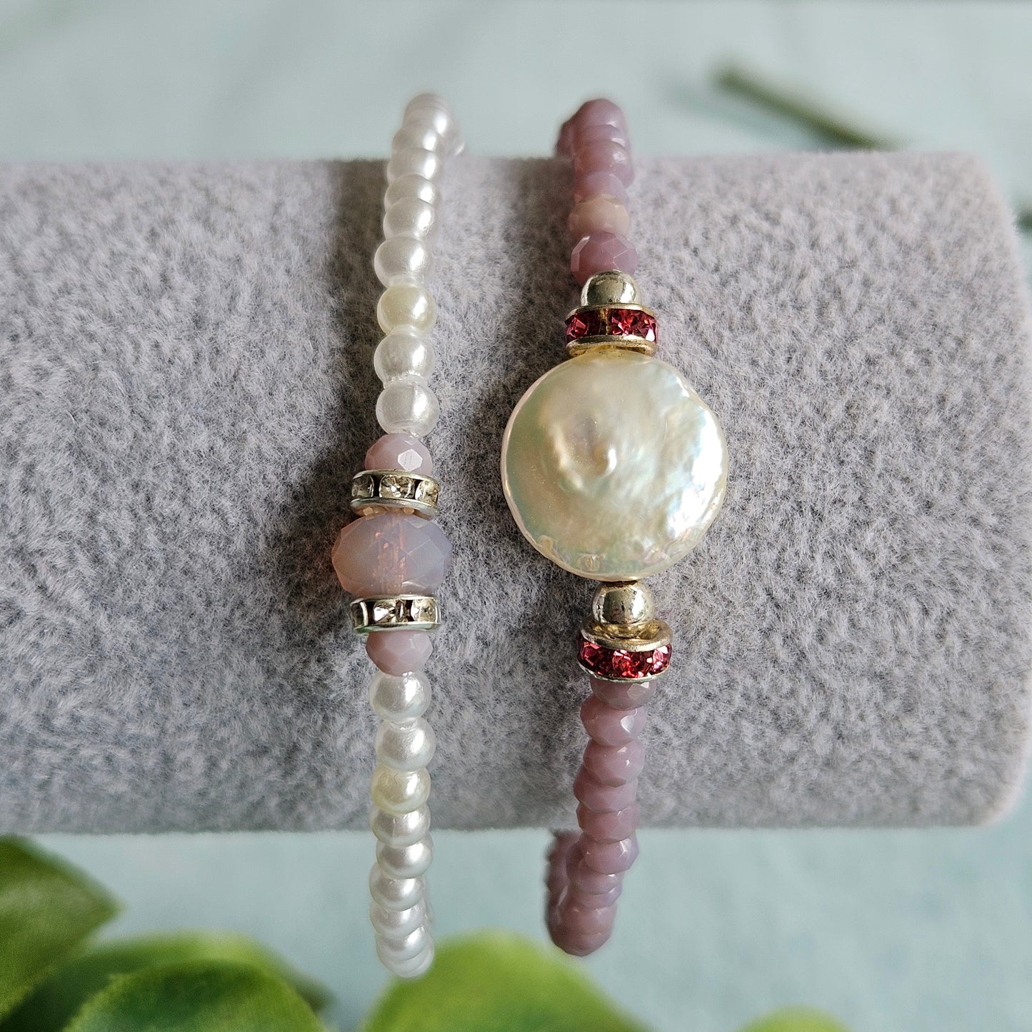 Armbänder 2er-Set Perlen