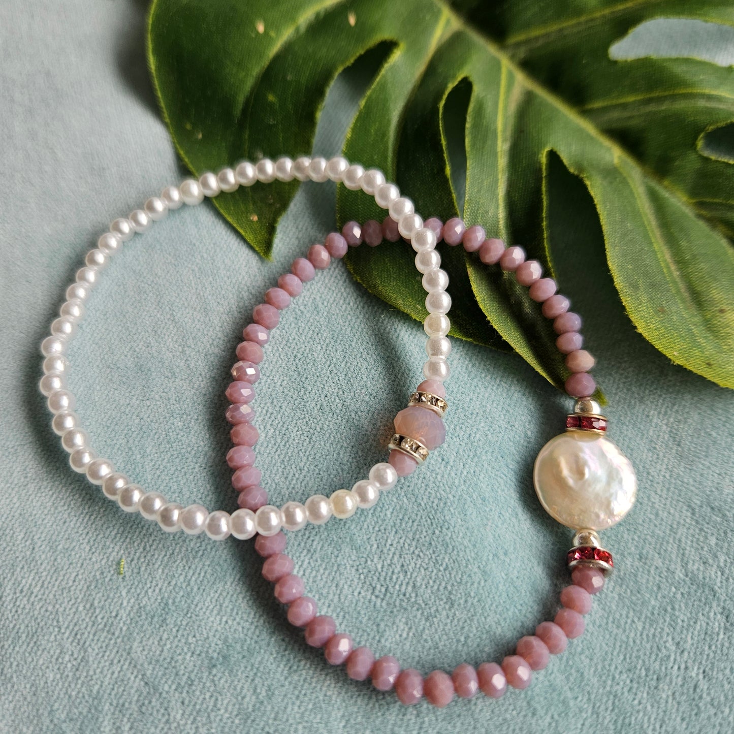 Armbänder 2er-Set Perlen