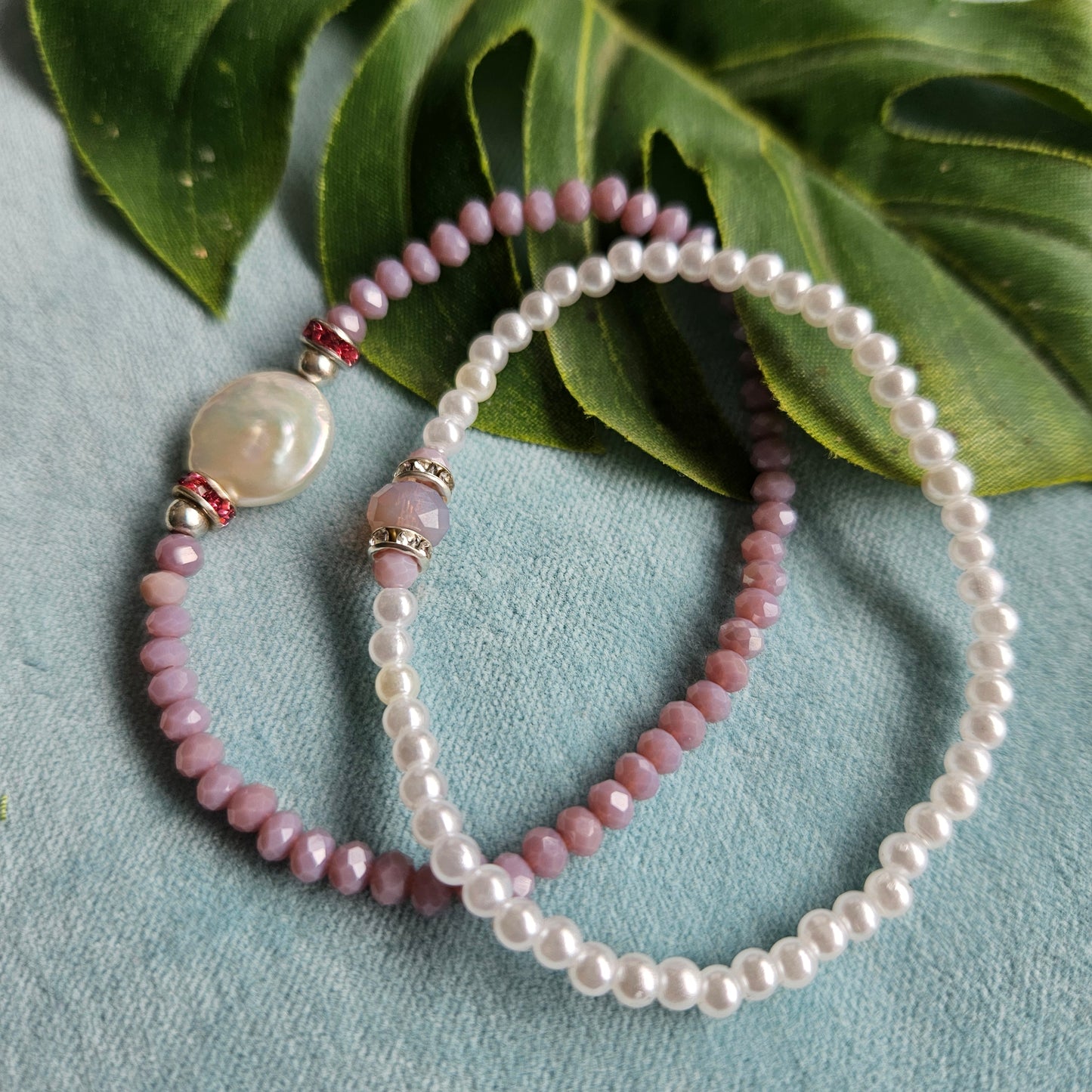 Armbänder 2er-Set Perlen