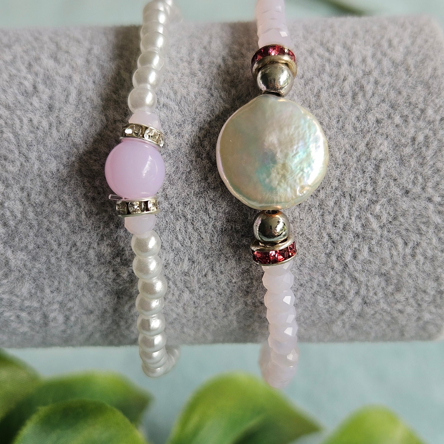 Armbänder 2er-Set Perlen Rosa