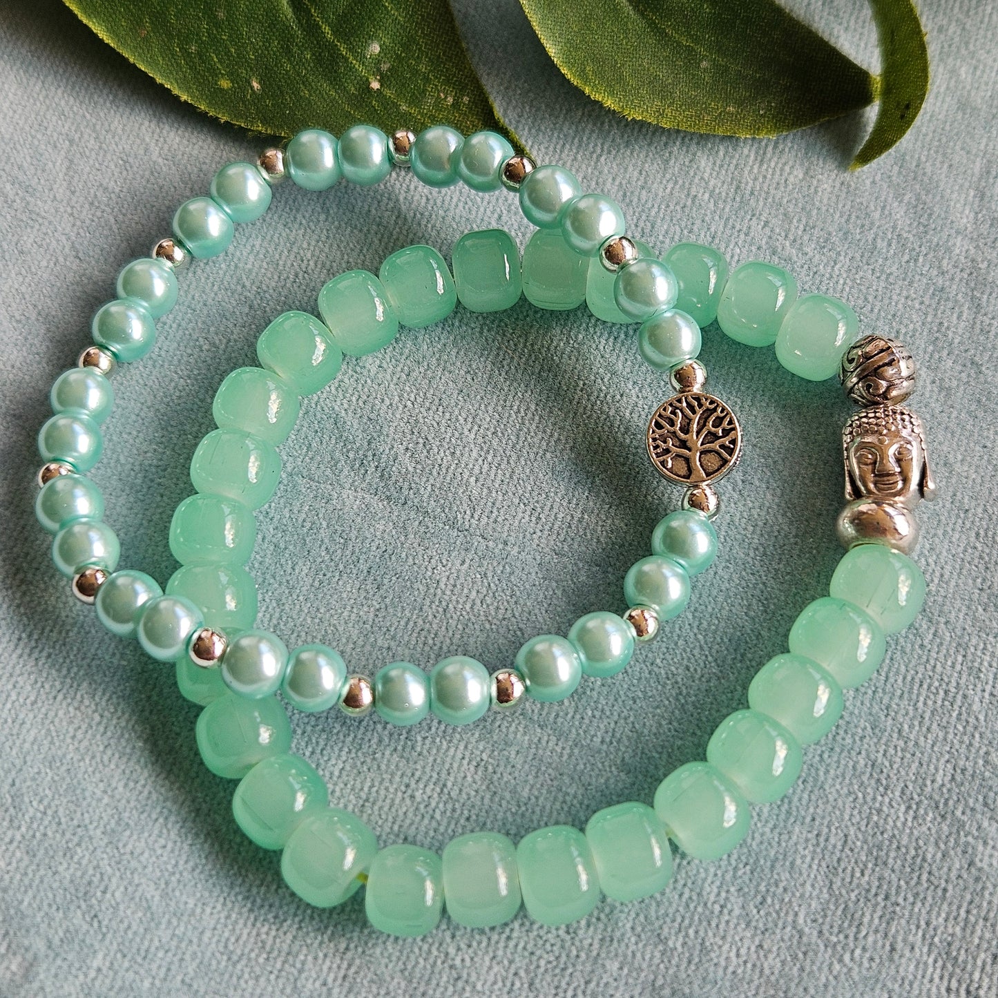 Armbänder Glasperlen grün