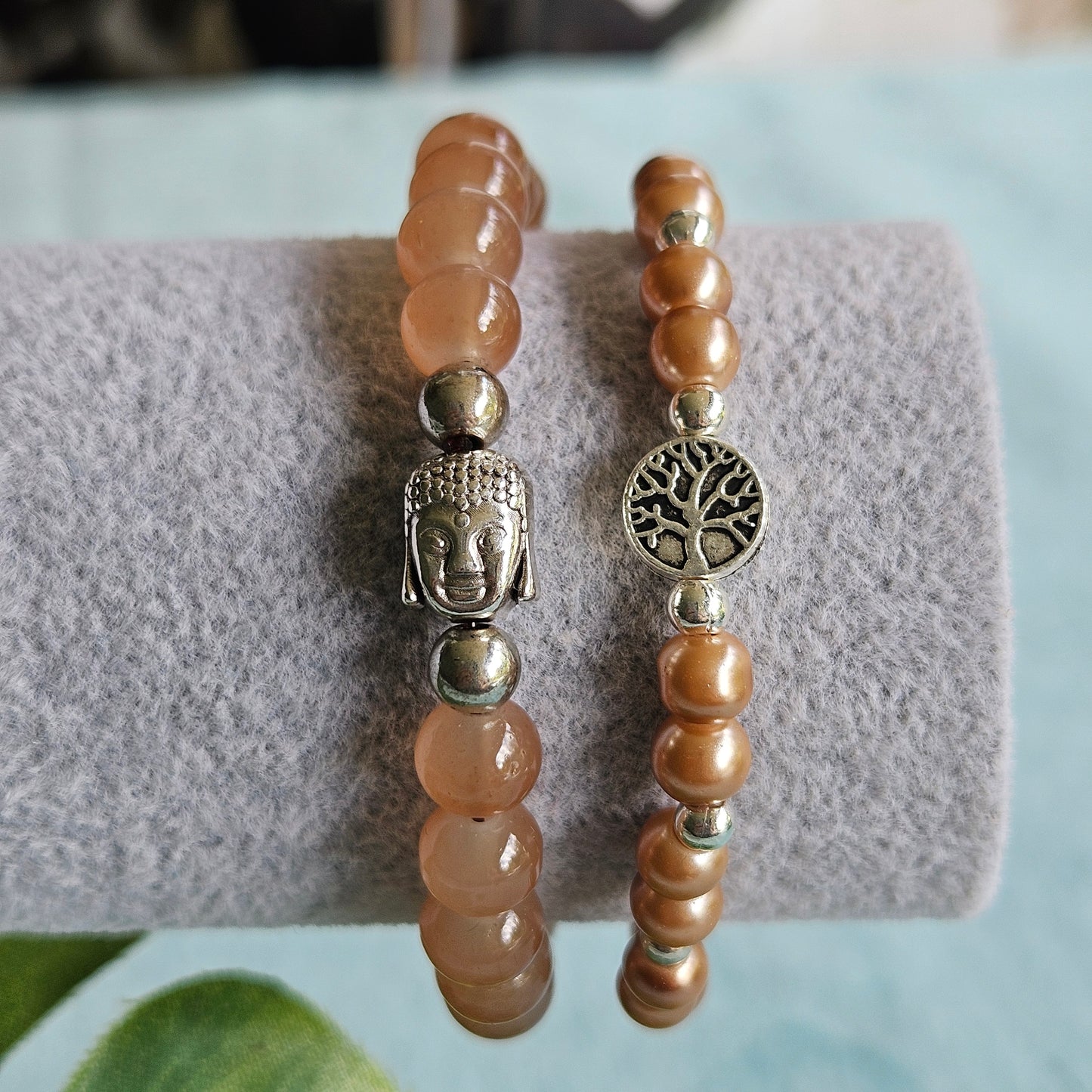 Armband 2er-Set braun Lebensbaum