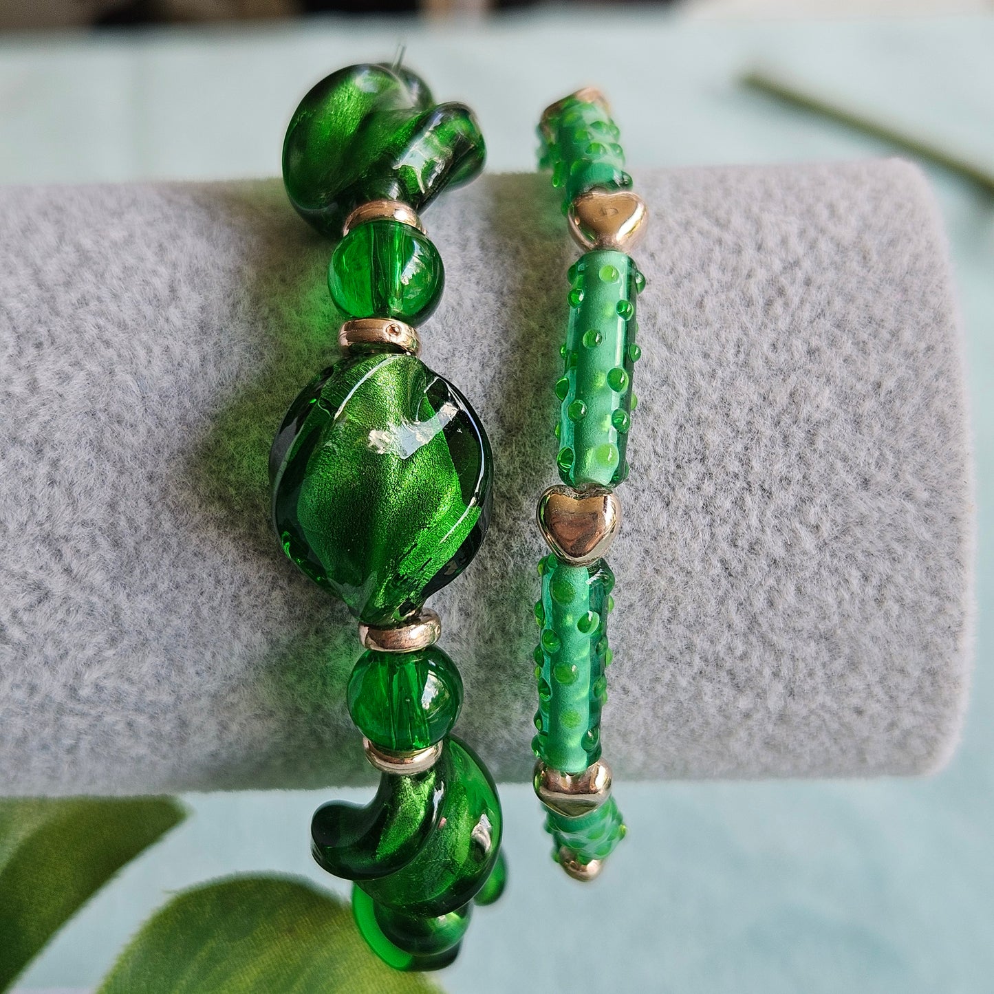 Armbänder Glasperlen grün