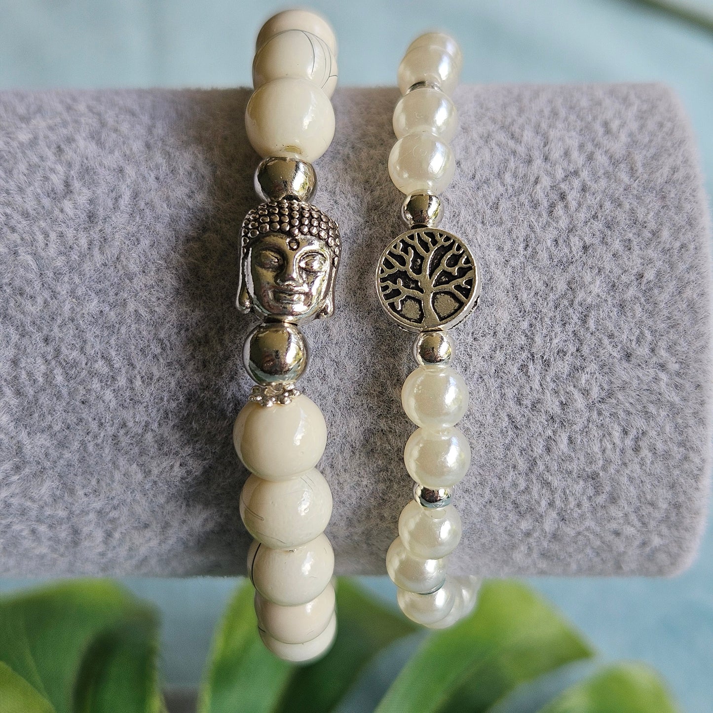 Armbänder Perlen weiß