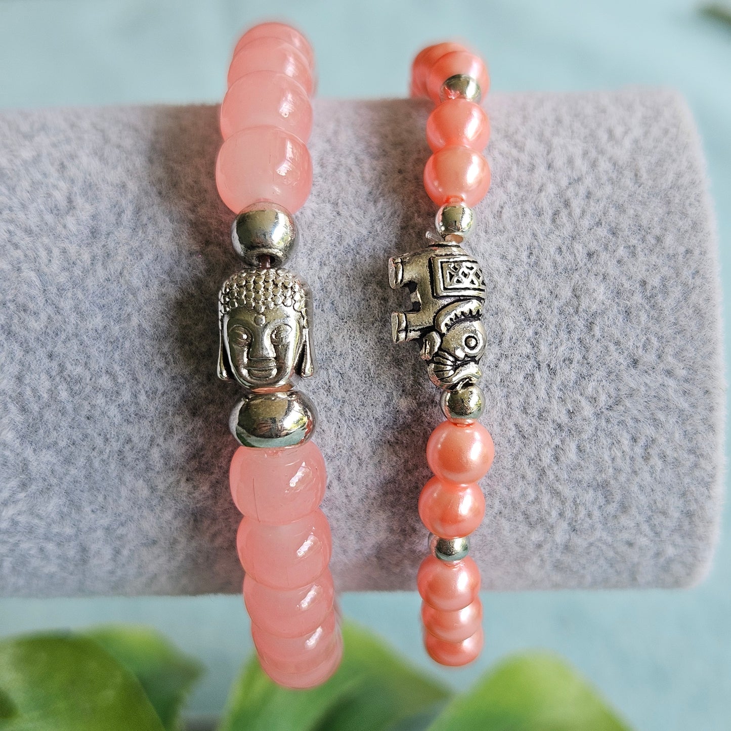 Armbänder Glas und Perlen Rosa