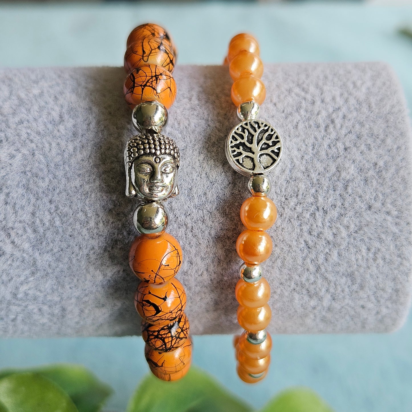 Armbänder Perlen orange