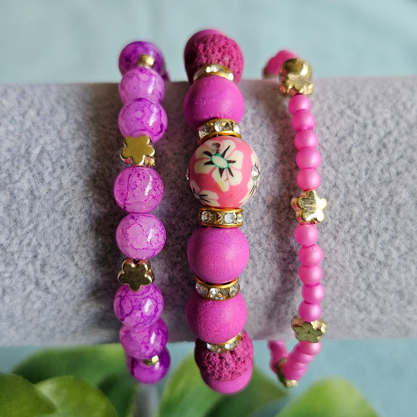 Armbänder 3 er Set Lila Bunt
