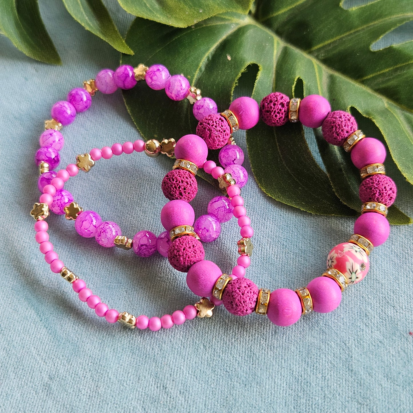 Armbänder 3 er Set Lila Bunt