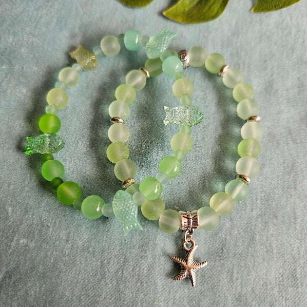 Armbänder Glasperlen grün