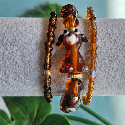 Armbänder Glasperlen braun