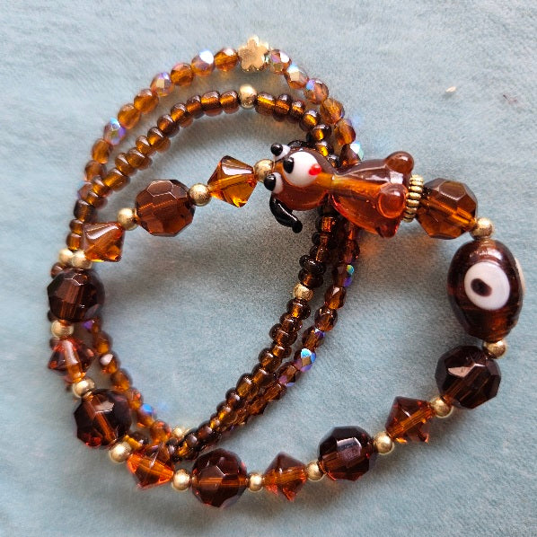 Armbänder Glasperlen braun