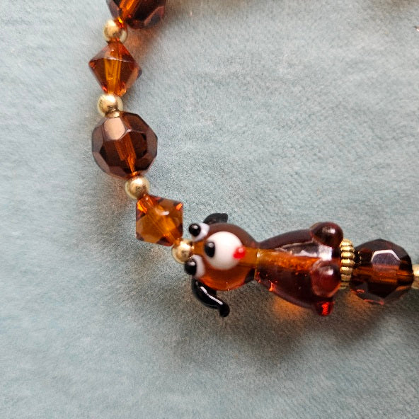 Armbänder Glasperlen braun